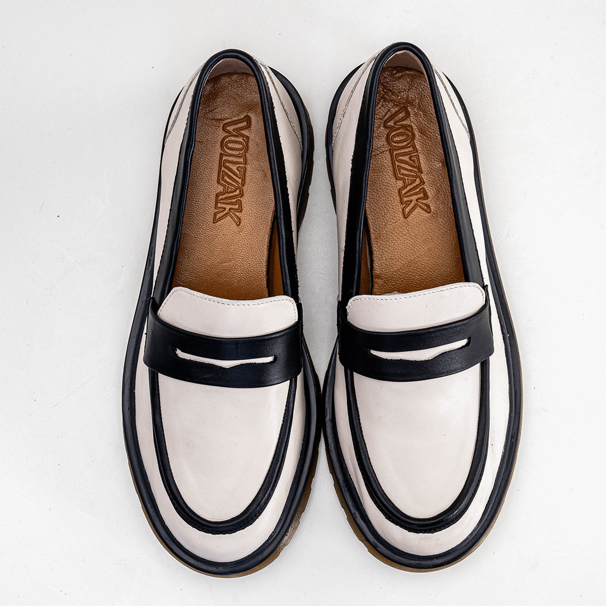 Volzak 422 Leather Shoe White Black