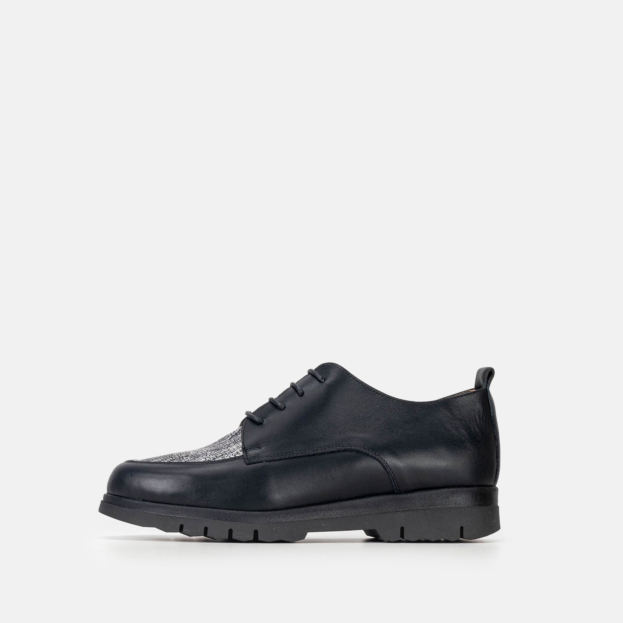 Volzak 2024 Black Silver Leather Shoe