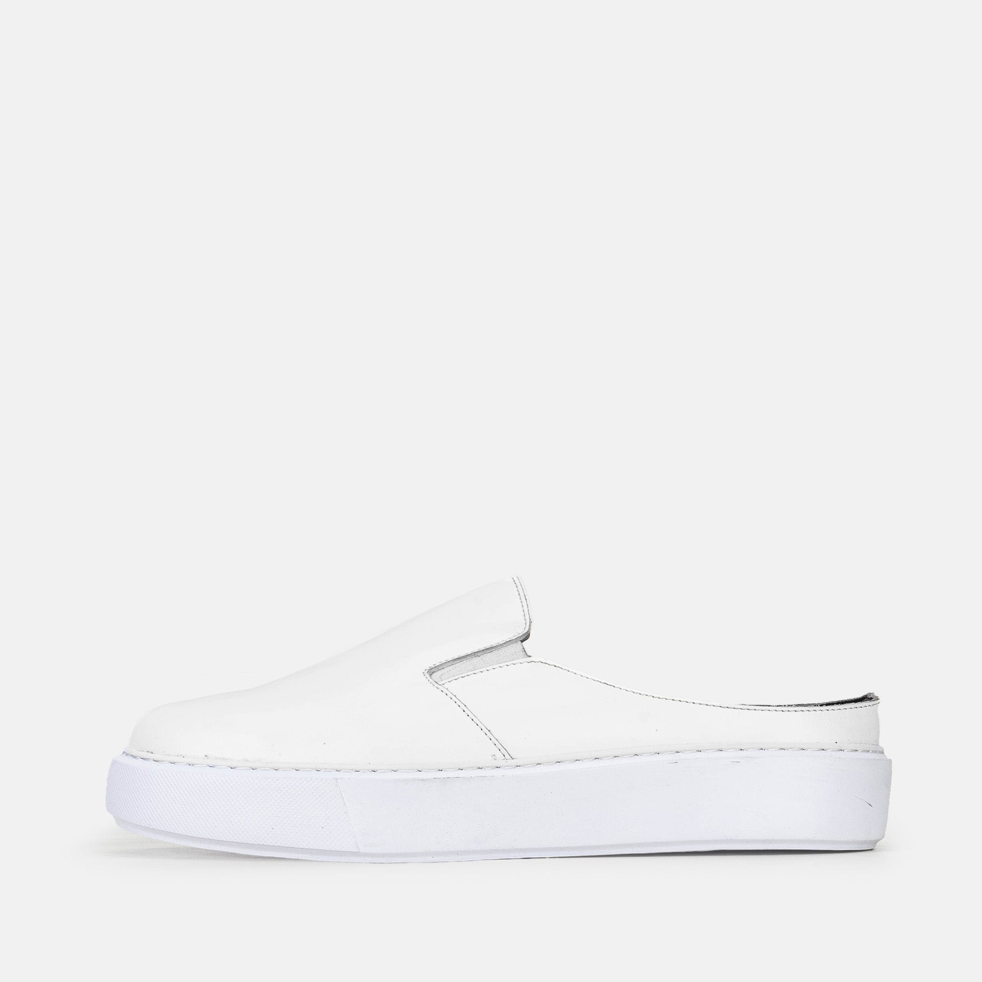 Volzak 5329 White Leather Mule