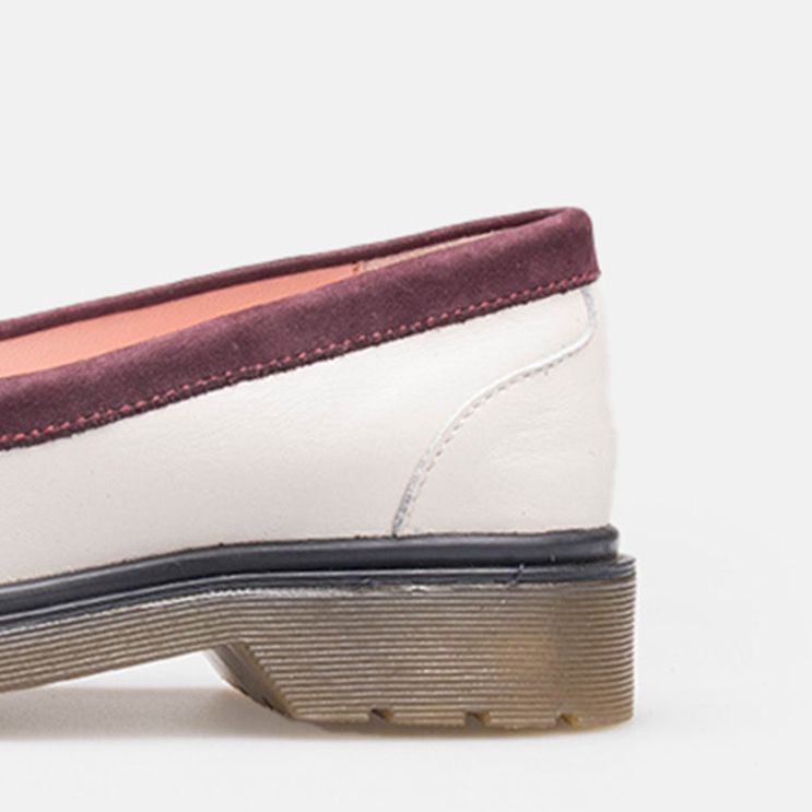 Volzak 422 Beige Bordeaux Leather Shoe