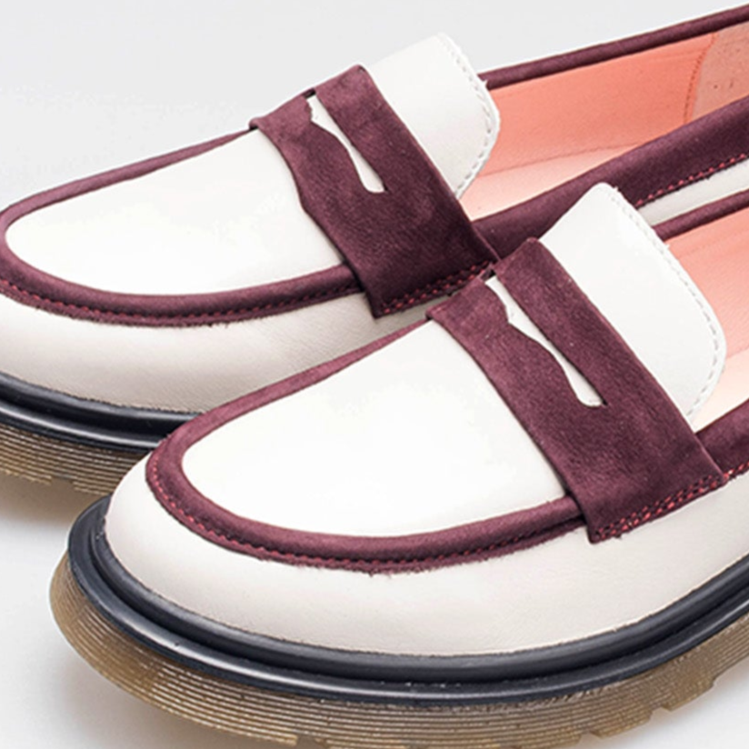 Volzak 422 Beige Bordeaux Leather Shoe