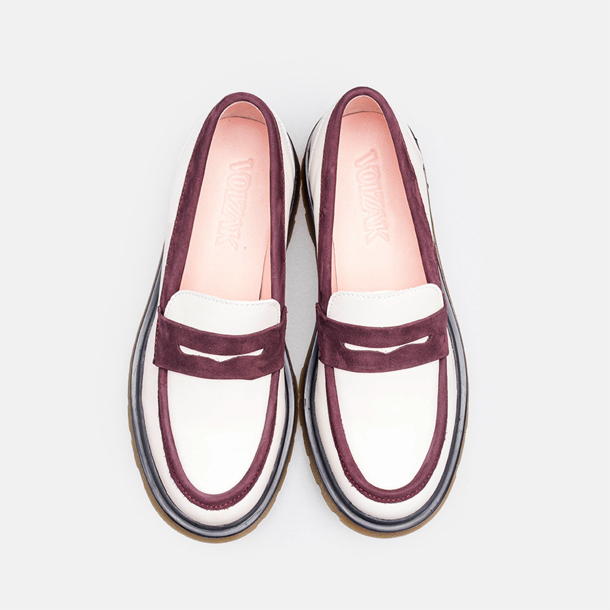 Volzak 422 Beige Bordeaux Leather Shoe