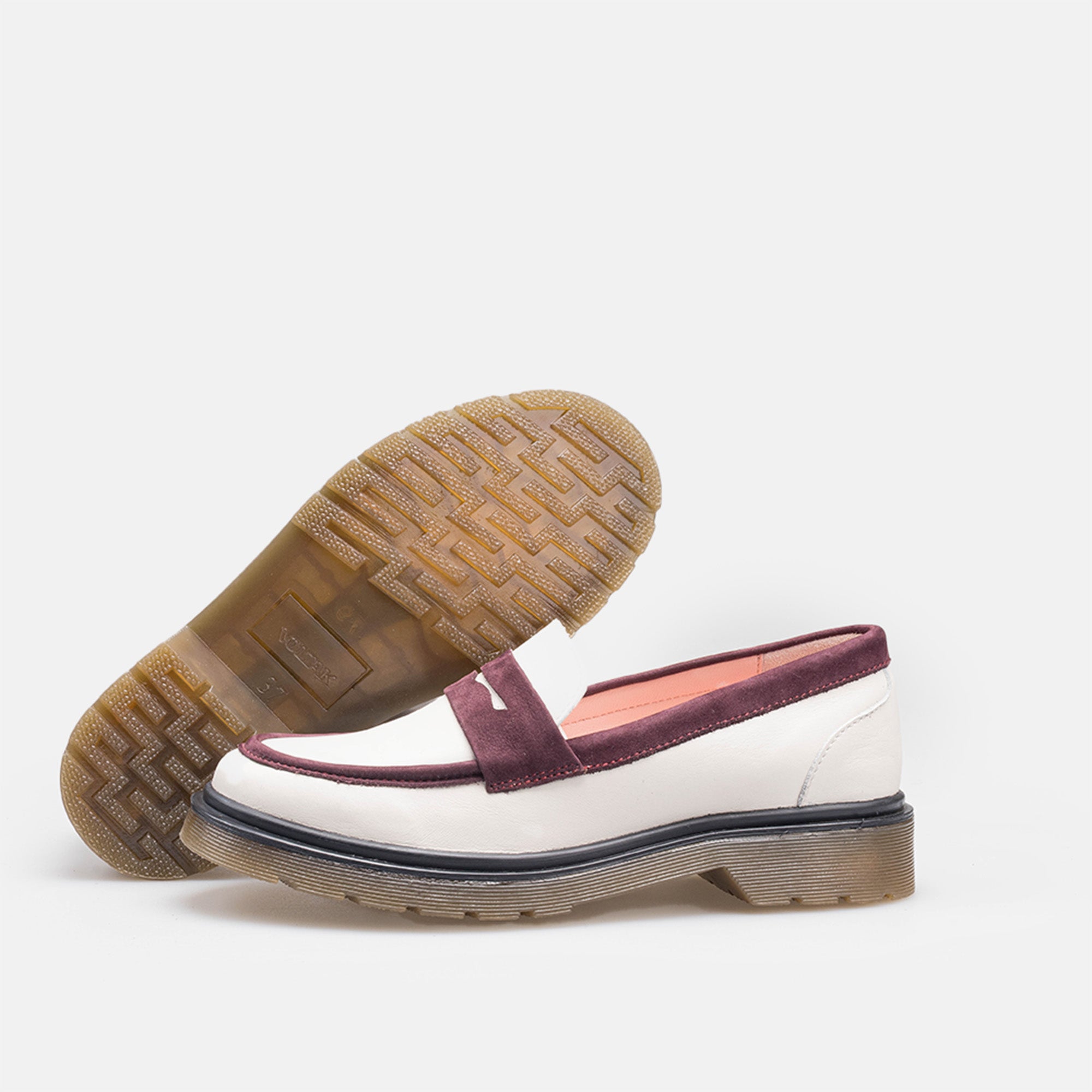 Volzak 422 Beige Bordeaux Leather Shoe
