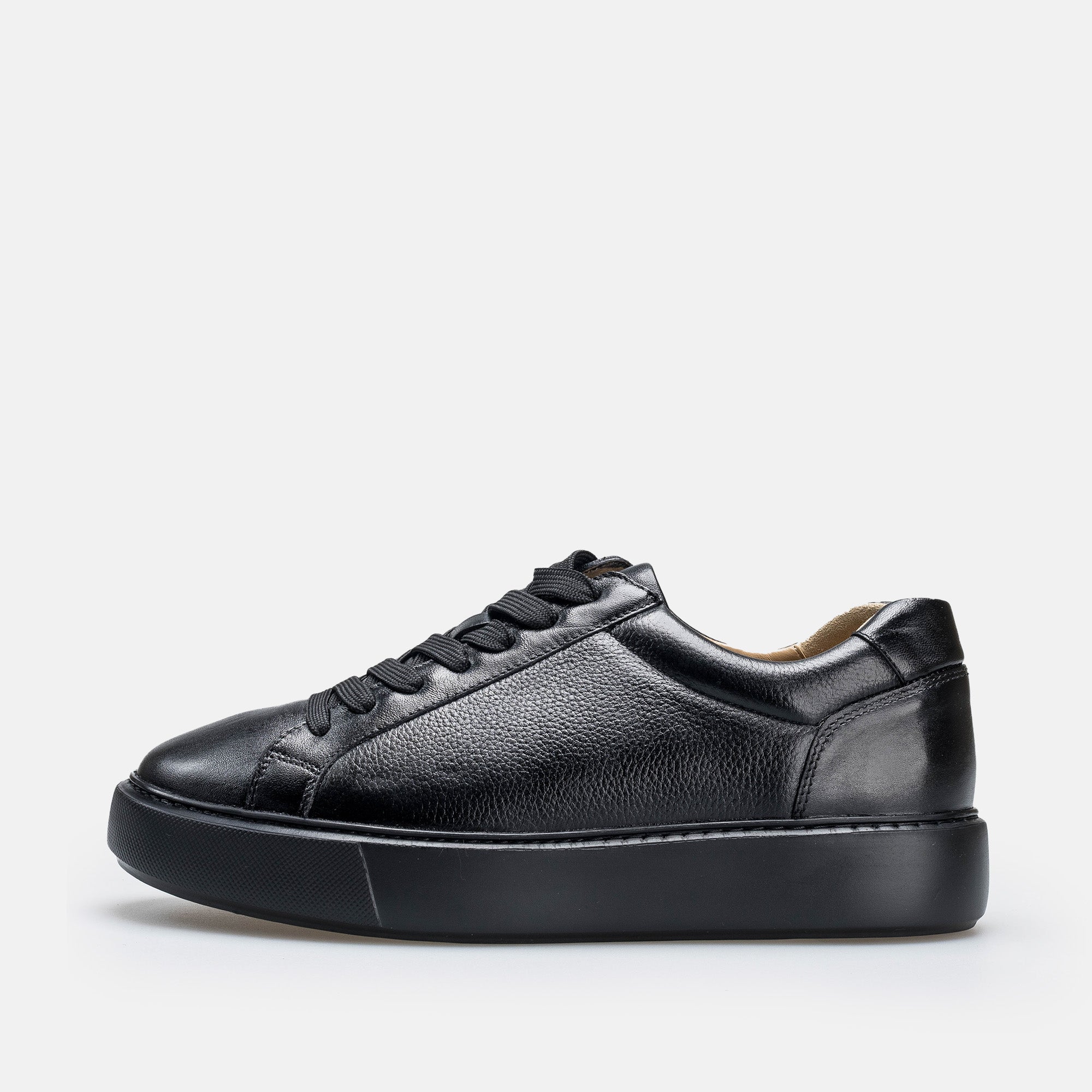 Volzak 1835 Basket en cuir Noir Grainé
