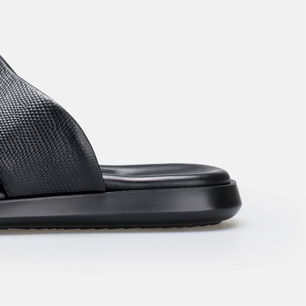 Volzak 5408 Black Leather Sandal