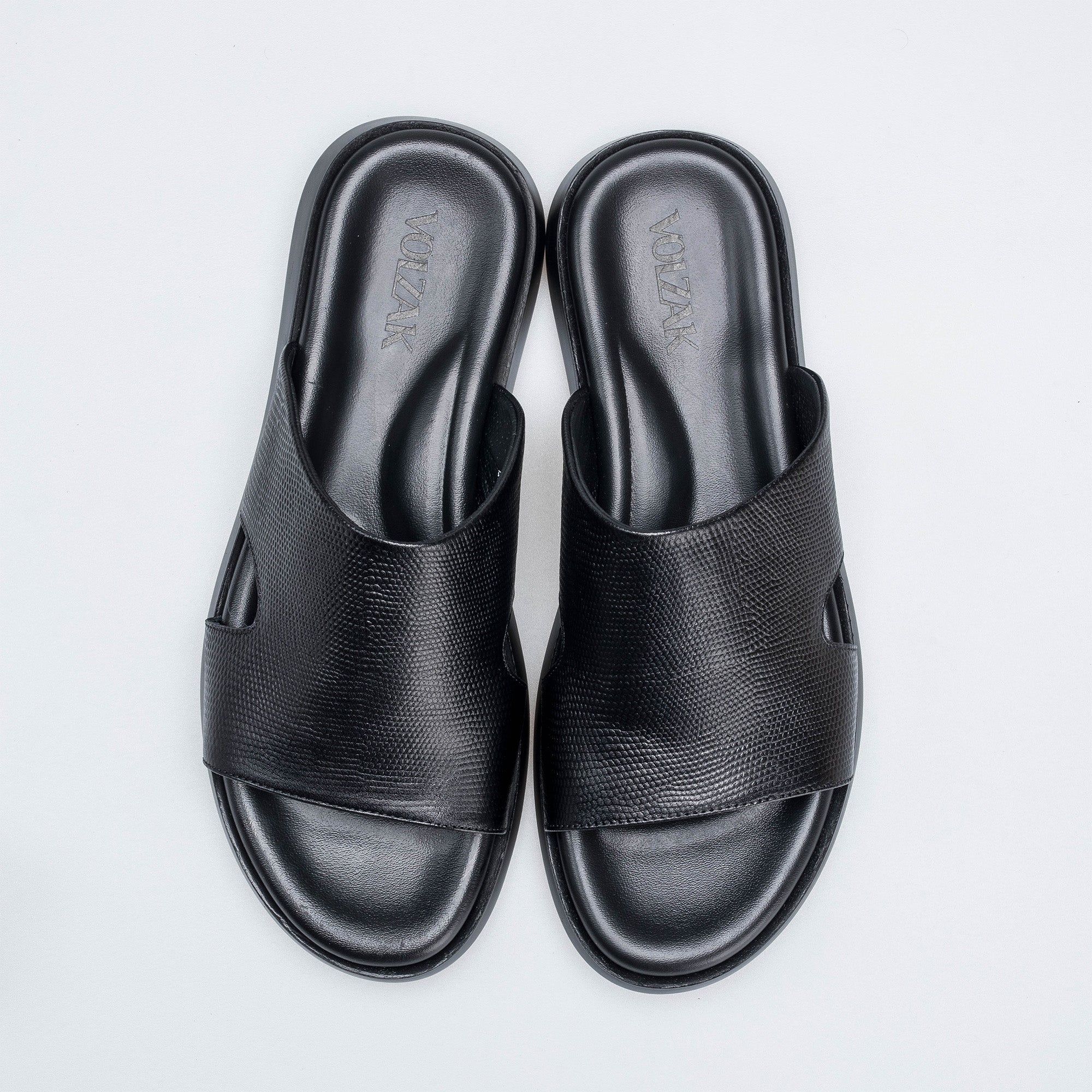Volzak 5408 Black Leather Sandal