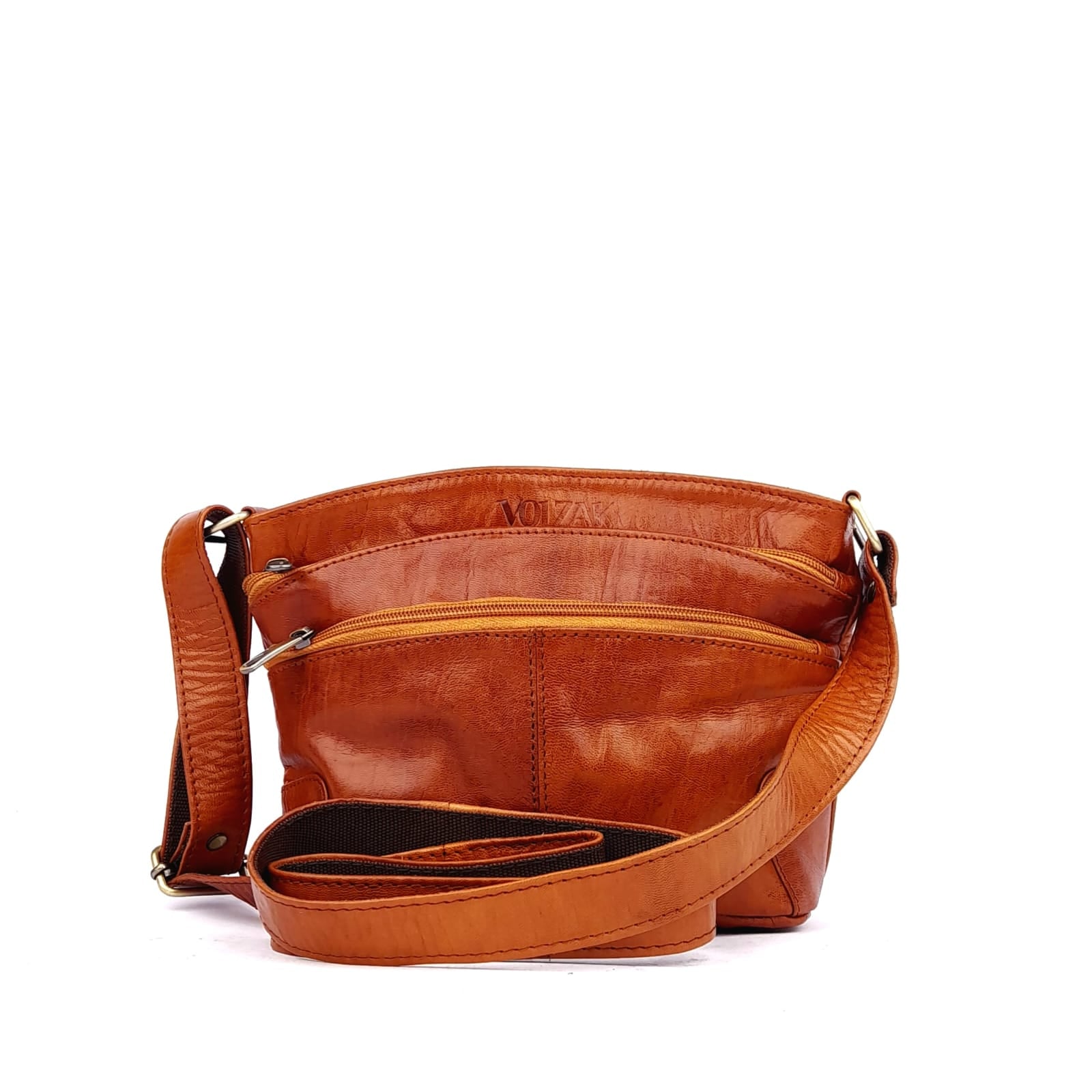A63 Camel traditional Leather Women's Bag